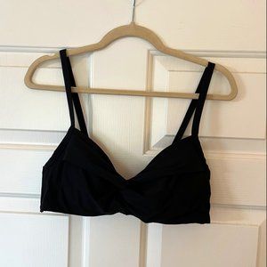 ATHLETA Black Knotted-front Swim Top